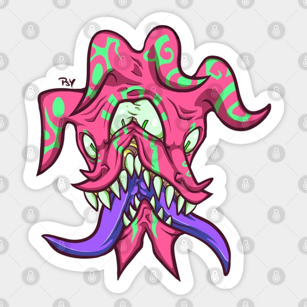 Fear-Pink Sticker by Psychonautic